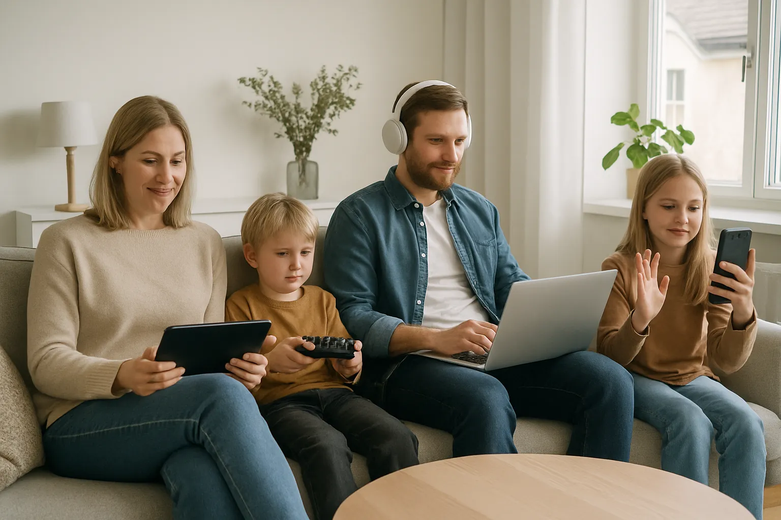 Familj med bredband 250 Mbit